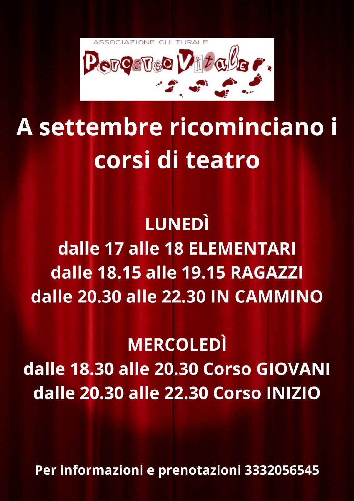 Volantino corsi teatro PercorsoVitale